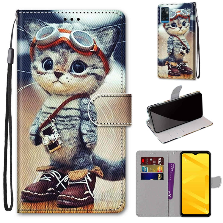 Coloured Drawing Cross Texture Horizontal Flip PU Leather Case with Holder & Card Slots & Wallet & Lanyard