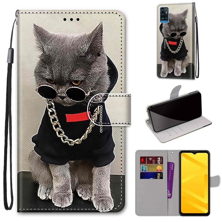 Coloured Drawing Cross Texture Horizontal Flip PU Leather Case with Holder & Card Slots & Wallet & Lanyard