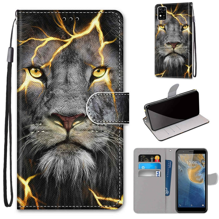 Coloured Drawing Cross Texture Horizontal Flip PU Leather Case with Holder & Card Slots & Wallet & Lanyard, For ZTE Blade A7s 2020