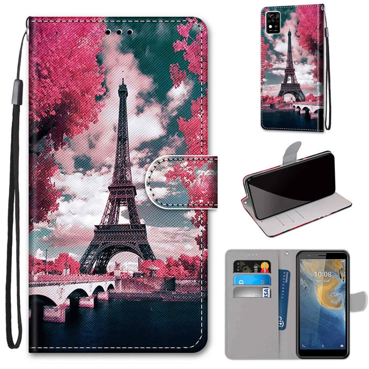 Coloured Drawing Cross Texture Horizontal Flip PU Leather Case with Holder & Card Slots & Wallet & Lanyard, For ZTE Blade A7s 2020