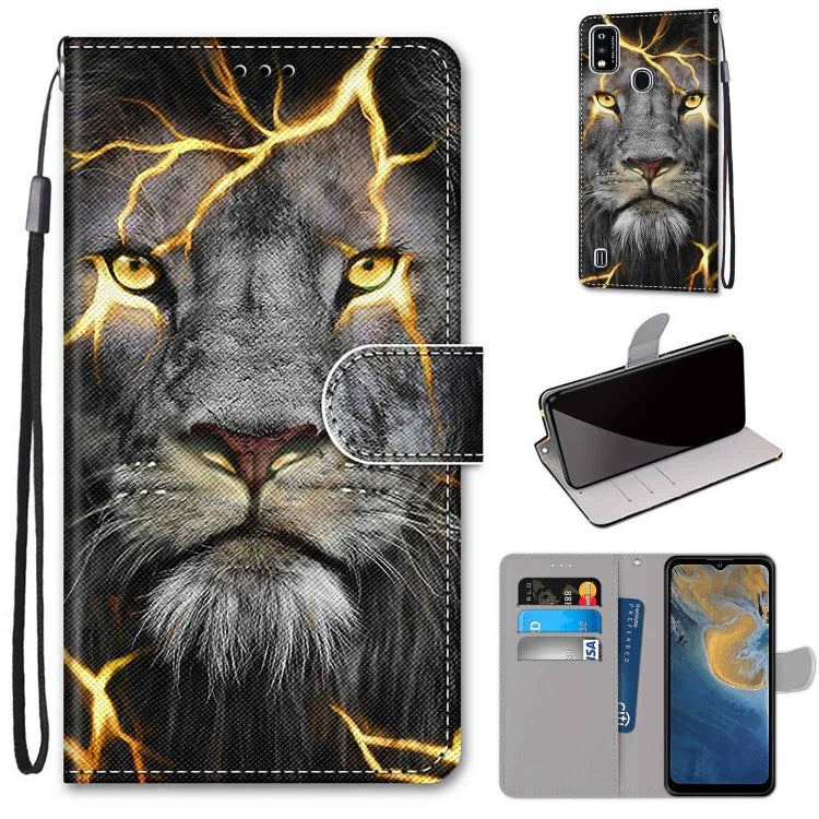 Coloured Drawing Cross Texture Horizontal Flip PU Leather Case with Holder & Card Slots & Wallet & Lanyard, For ZTE Blade A7s 2020