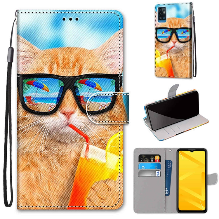 Coloured Drawing Cross Texture Horizontal Flip PU Leather Case with Holder & Card Slots & Wallet & Lanyard, For ZTE Blade A7s 2020