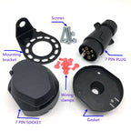 7 Pins 12N Electrics Converter Trailer Caravan Plug and Socket Adapter Connector