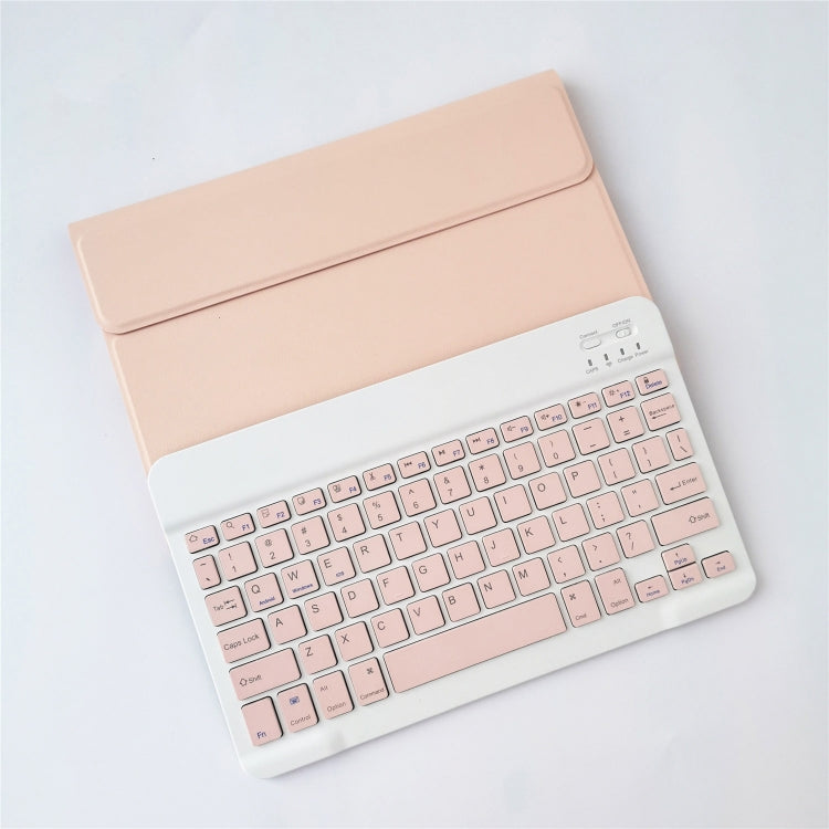 LX103 Solid Color Detachable Square Keycap Bluetooth Keyboard Leather Case with Stand