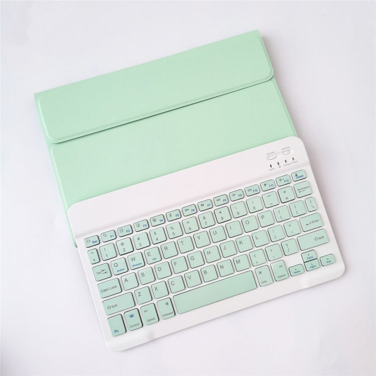 LX103 Solid Color Detachable Square Keycap Bluetooth Keyboard Leather Case with Stand — Purple