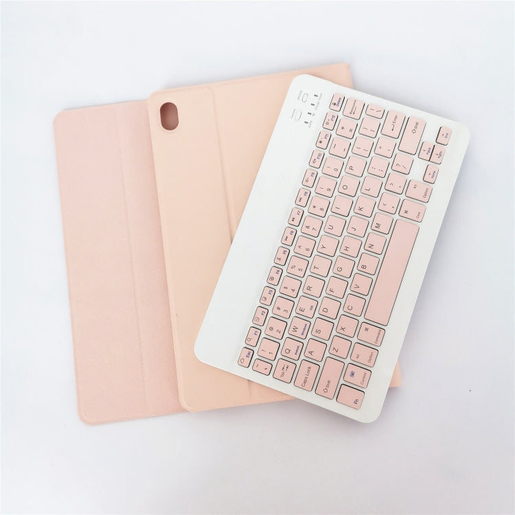 LX103 Solid Color Detachable Square Keycap Bluetooth Keyboard Leather Case with Stand — view 9