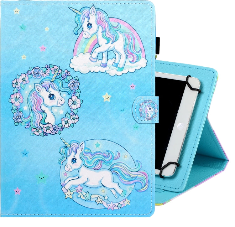 Universal Colored Drawing Horizontal Flip PU Leather Case with Holder & Card Slot — view 13