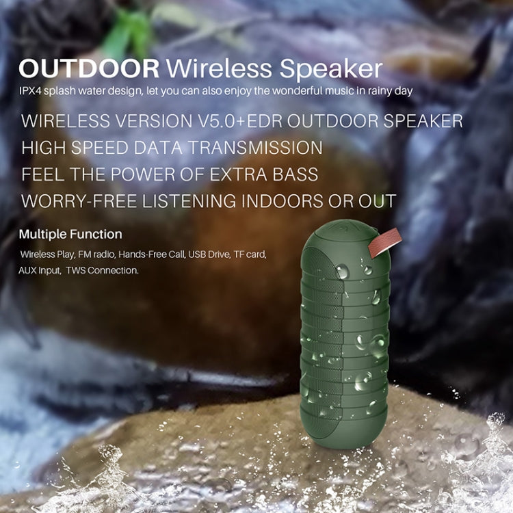 NewRixing NR-3025 TWS Outdoor Portable Splashproof Bluetooth Speaker with Flashlight Function
