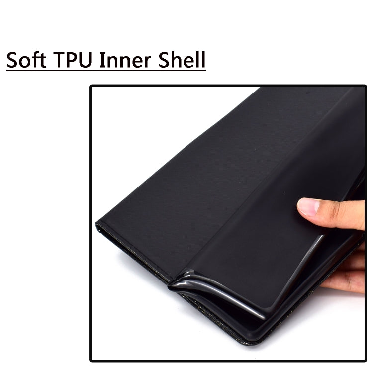 Varnish Glitter Powder Horizontal Flip Leather Case with Holder & Card Slot