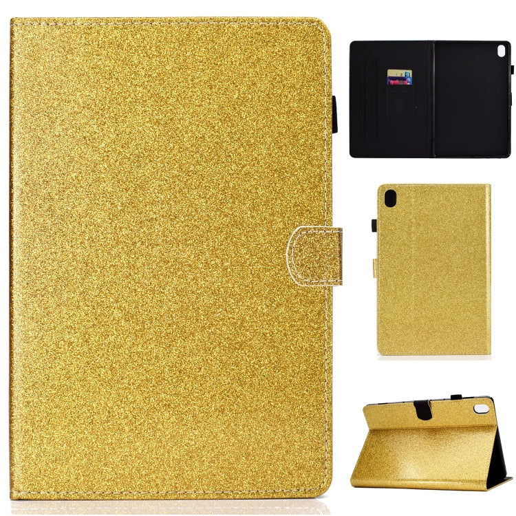Varnish Glitter Powder Horizontal Flip Leather Case with Holder & Card Slot — Pink
