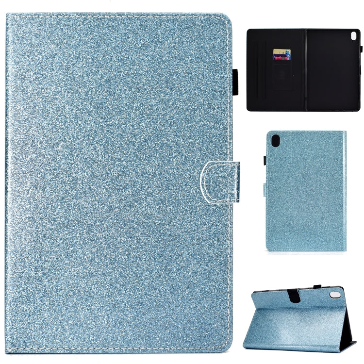Varnish Glitter Powder Horizontal Flip Leather Case with Holder & Card Slot — Black