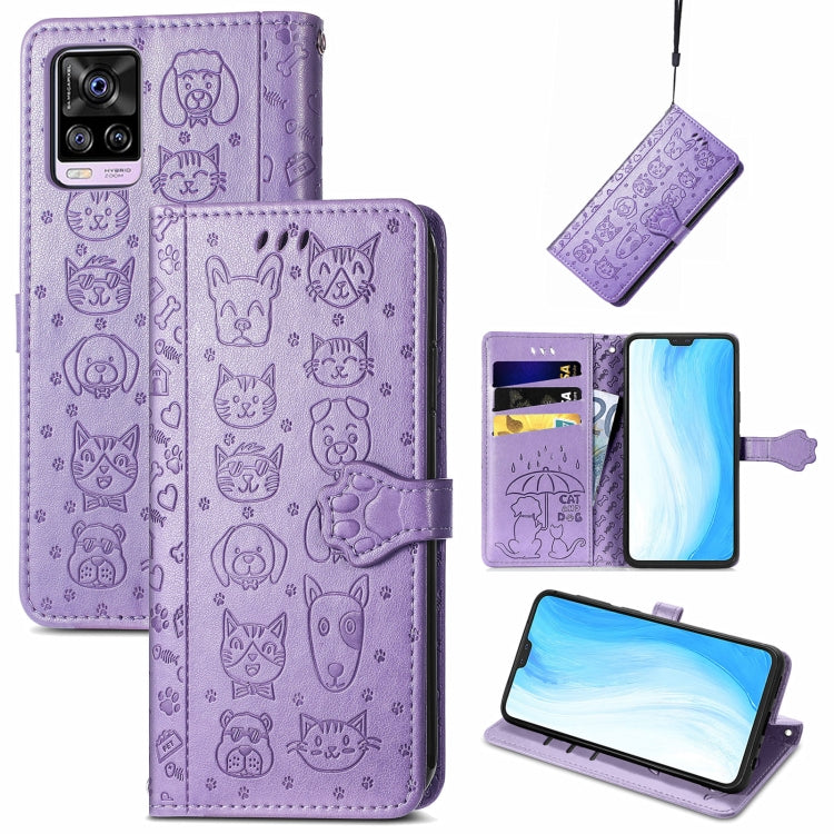 Lovely Cat and Dog Embossing Pattern Horizontal Flip Leather Case, with Holder & Card Slots & Wallet & Cartoon Clasp & Lanyard