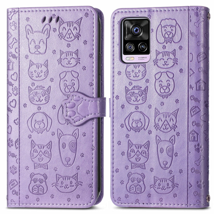 Lovely Cat and Dog Embossing Pattern Horizontal Flip Leather Case, with Holder & Card Slots & Wallet & Cartoon Clasp & Lanyard