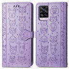 Lovely Cat and Dog Embossing Pattern Horizontal Flip Leather Case, with Holder & Card Slots & Wallet & Cartoon Clasp & Lanyard
