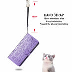 Lovely Cat and Dog Embossing Pattern Horizontal Flip Leather Case, with Holder & Card Slots & Wallet & Cartoon Clasp & Lanyard