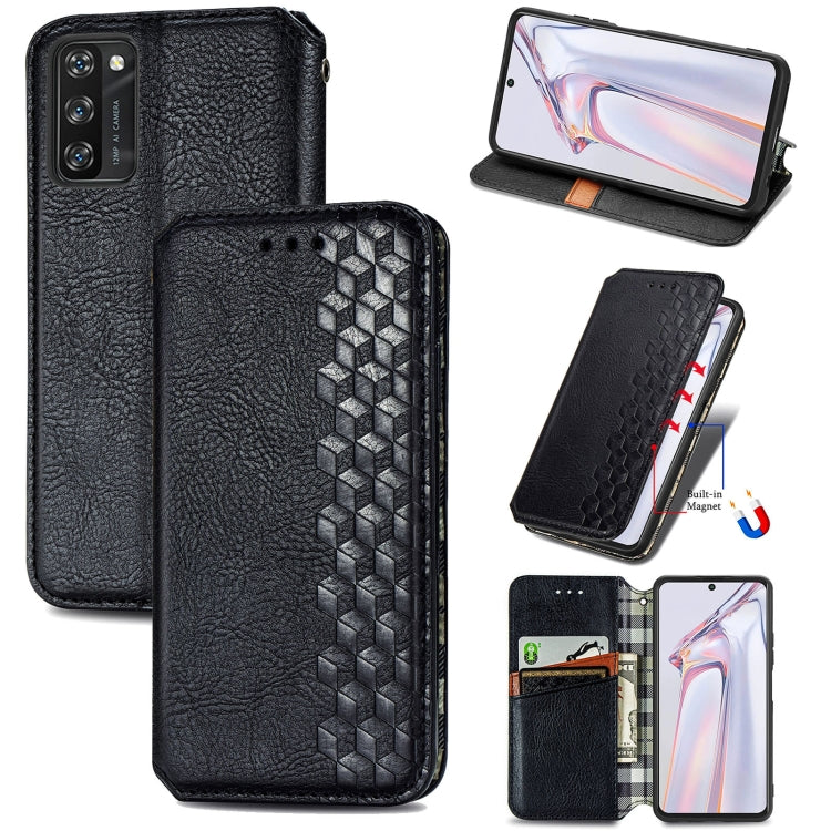 Cubic Grid Pressed Horizontal Flip Magnetic PU Leather Case with Holder & Card Slots & Wallet, For OUKITEL C21 Pro, For UMIDIGI Bison GT