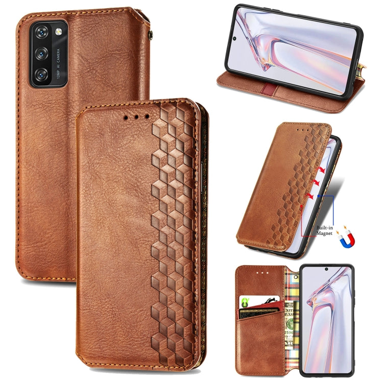Cubic Grid Pressed Horizontal Flip Magnetic PU Leather Case with Holder & Card Slots & Wallet, For OUKITEL C21 Pro, For UMIDIGI Bison GT