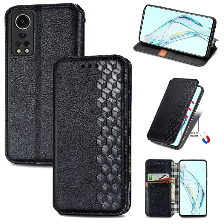 Cubic Grid Pressed Horizontal Flip Magnetic PU Leather Case with Holder & Card Slots & Wallet, For OUKITEL C21 Pro, For UMIDIGI Bison GT