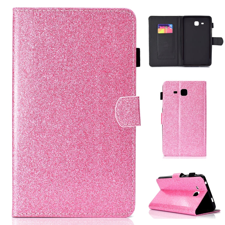 Varnish Glitter Powder Horizontal Flip Leather Case with Holder & Card Slot