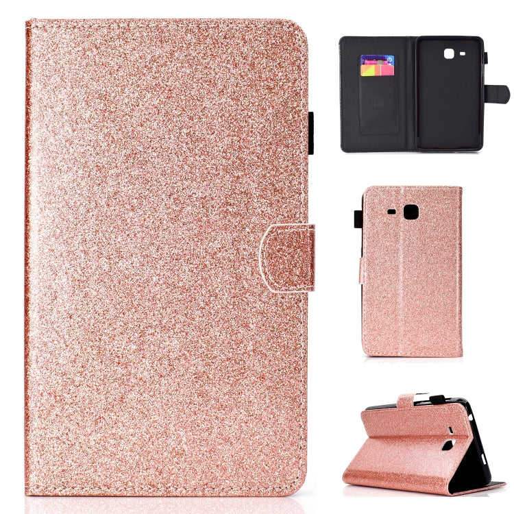Varnish Glitter Powder Horizontal Flip Leather Case with Holder & Card Slot — For Galaxy Tab S5e