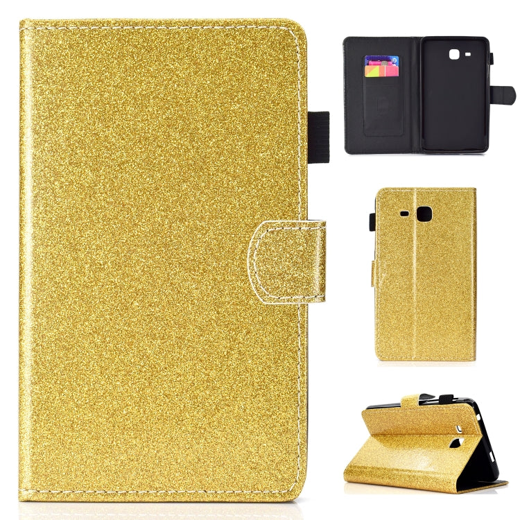 Varnish Glitter Powder Horizontal Flip Leather Case with Holder & Card Slot — For 7 inch Tablet