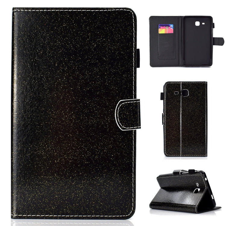 Varnish Glitter Powder Horizontal Flip Leather Case with Holder & Card Slot — Pink