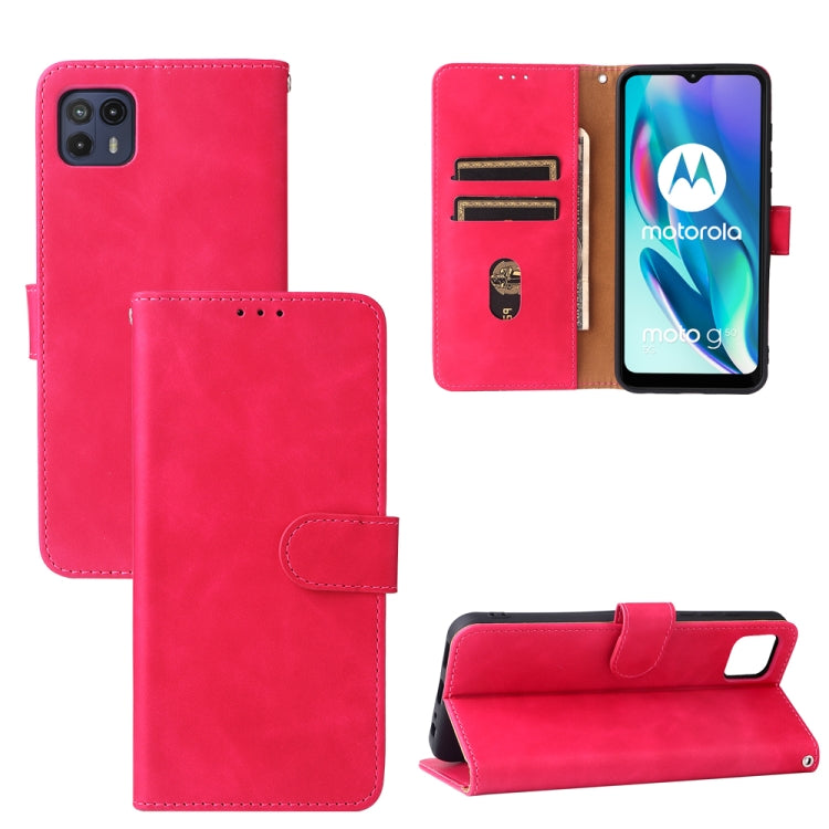 Solid Color Skin Feel Magnetic Buckle Horizontal Flip Calf Texture PU Leather Case with Holder & Card Slots & Wallet, For Doogee S59 / S59 Pro