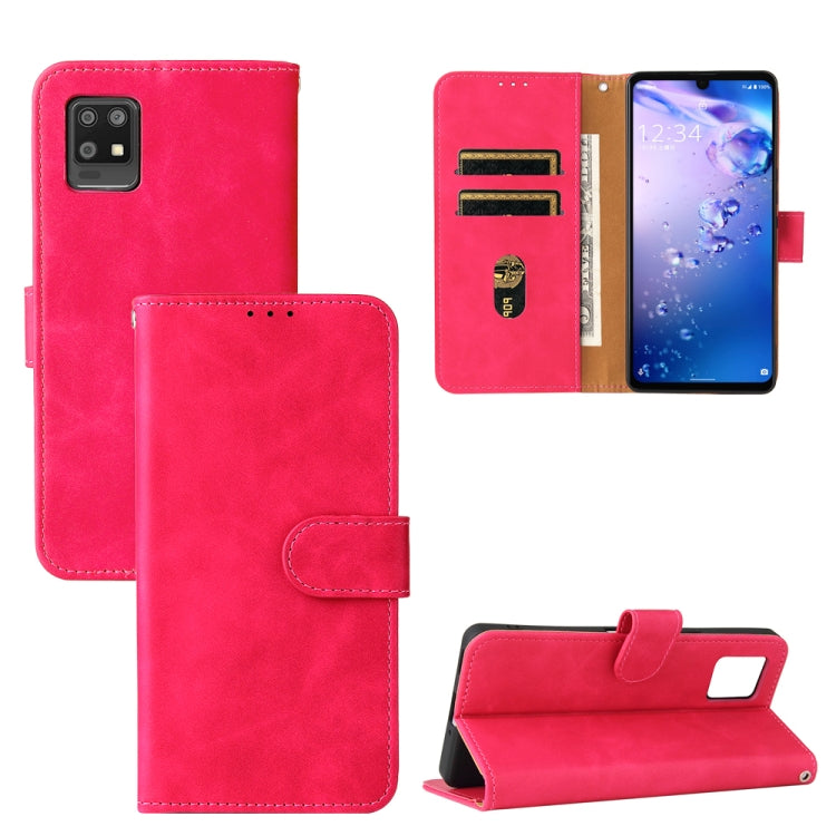 Solid Color Skin Feel Magnetic Buckle Horizontal Flip Calf Texture PU Leather Case with Holder & Card Slots & Wallet, For Doogee S59 / S59 Pro