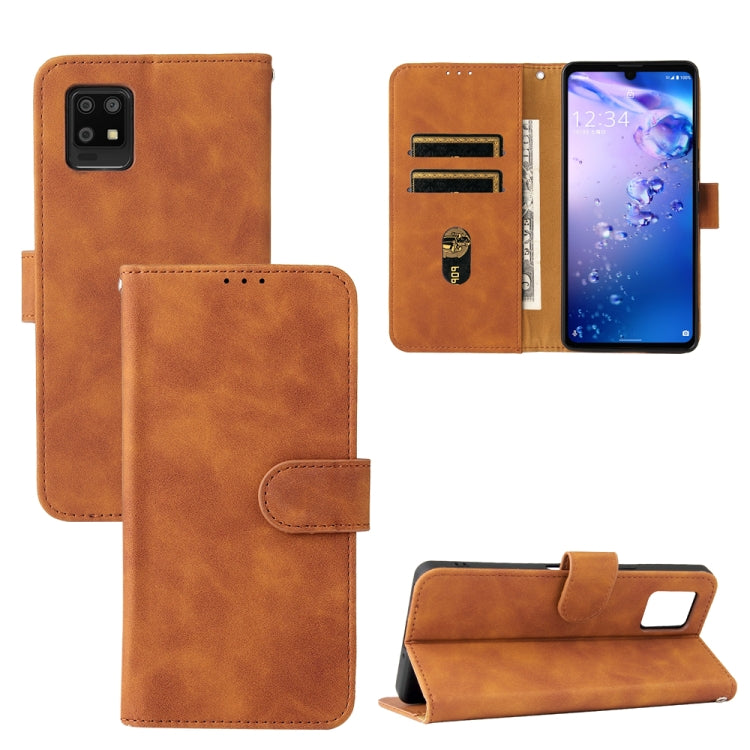 Solid Color Skin Feel Magnetic Buckle Horizontal Flip Calf Texture PU Leather Case with Holder & Card Slots & Wallet, For Doogee S59 / S59 Pro