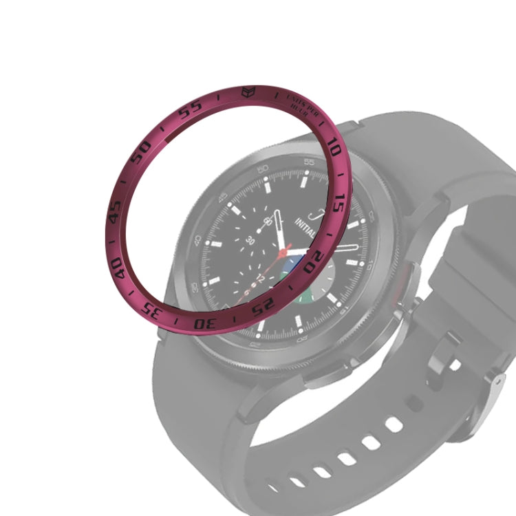 Smart Watch Steel Bezel Ring, A Version — Wine Red Ring Black Letter