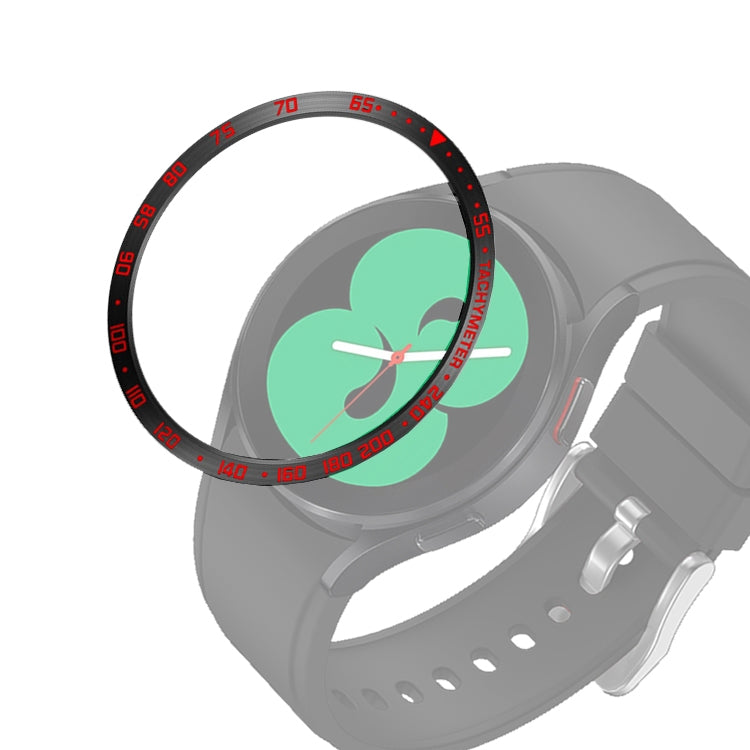 Smart Watch Steel Bezel Ring, E Version — Black Ring White Letter