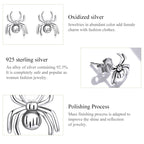 S925 Sterling Silver Eight-legged Spider Ear Studs Women Earrings