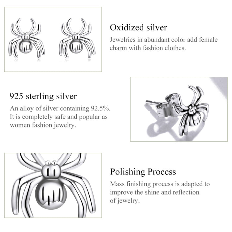 S925 Sterling Silver Eight-legged Spider Ear Studs Women Earrings