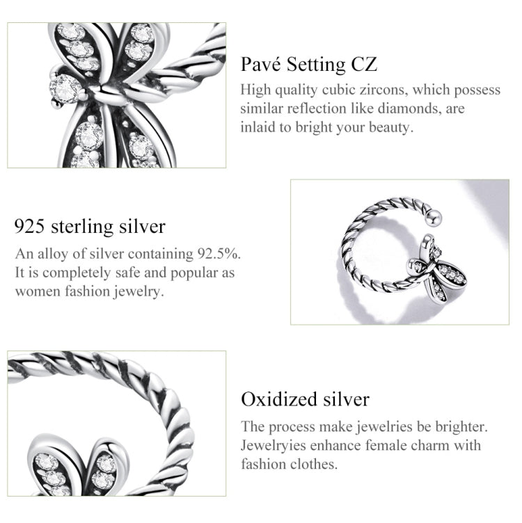 S925 Sterling Silver Exquisite Dragonfly Women Earrings