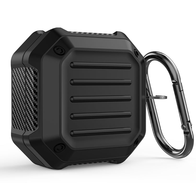 Shockproof Carbon Fiber Luggage Earphone Protective Case with Hook