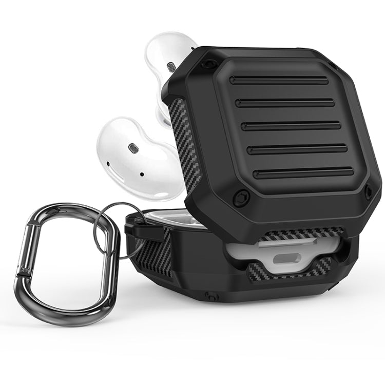 Shockproof Carbon Fiber Luggage Earphone Protective Case with Hook