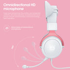 ONIKUMA X10 Car Ear LED Light Adjustable Gaming Headset with Microphone