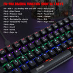 HXSJ V900 61 Keys Cool Lighting Effect Mechanical Wired Keyboard — White
