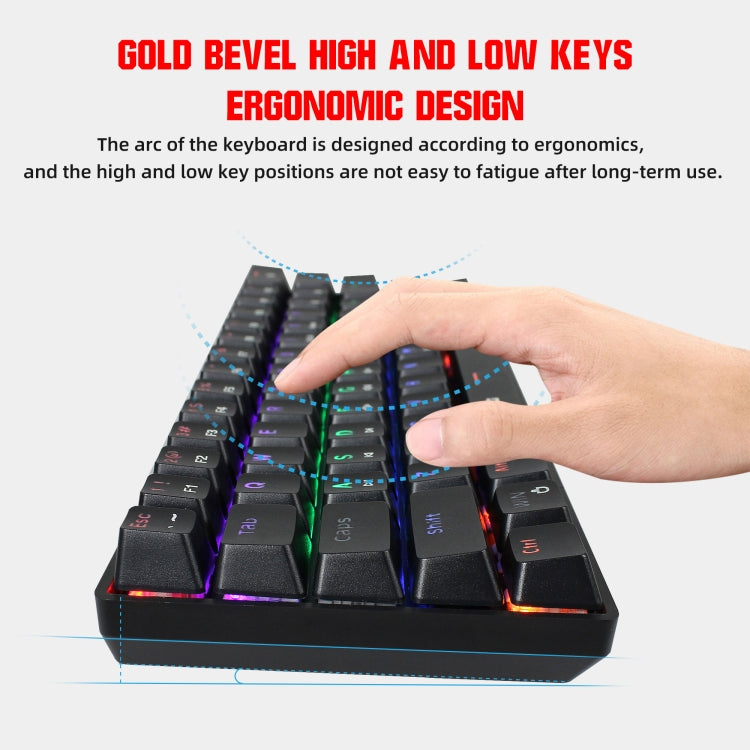 HXSJ V900 61 Keys Cool Lighting Effect Mechanical Wired Keyboard — view 7