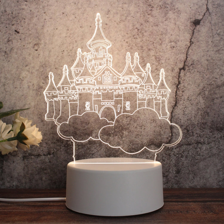 White Base Creative 3D Tricolor LED Decorative Night Light, Button USB Version — Love Bear