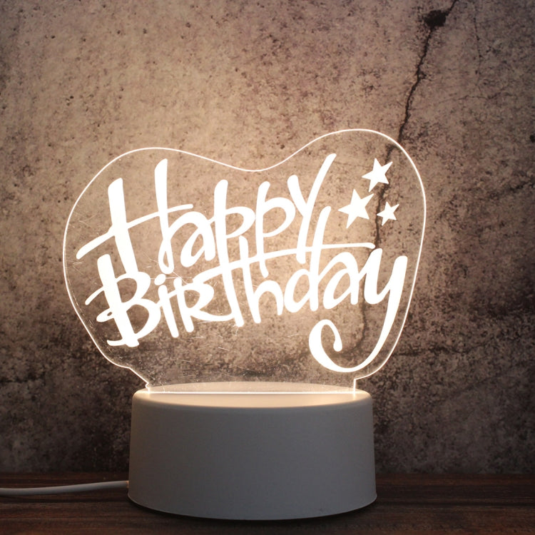 White Base Creative 3D Tricolor LED Decorative Night Light, Button USB Version — Unicorn
