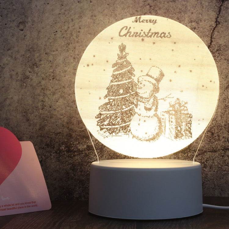 White Base Creative 3D Tricolor LED Decorative Night Light, Button USB Version — Plain Sailing