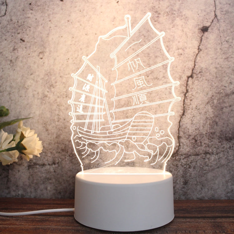 White Base Creative 3D Tricolor LED Decorative Night Light, Button Plug Version — Jellyfish