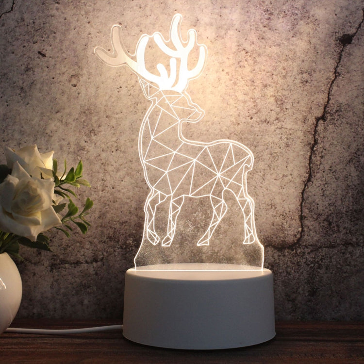 White Base Creative 3D Tricolor LED Decorative Night Light, Button Plug Version — Castle