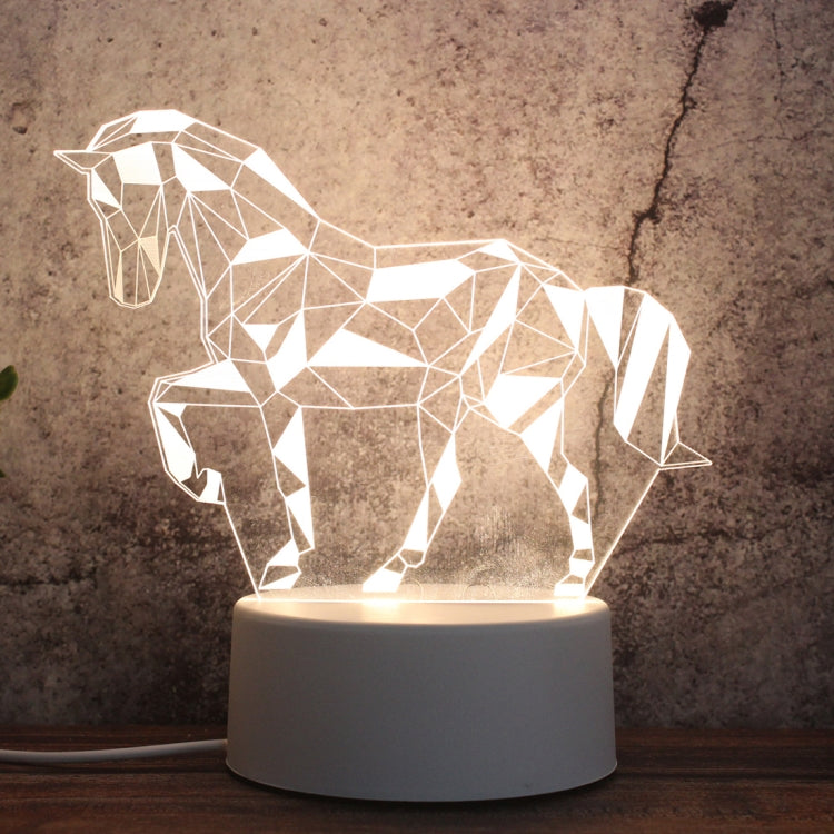 White Base Creative 3D Tricolor LED Decorative Night Light, Button Plug Version — Heart