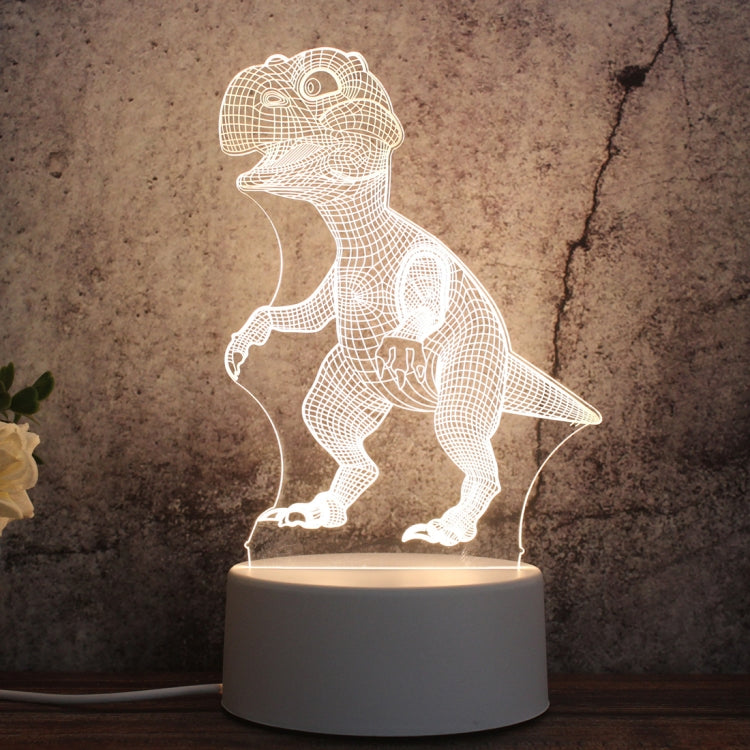 White Base Creative 3D Tricolor LED Decorative Night Light, Button Plug Version — Moon Bear