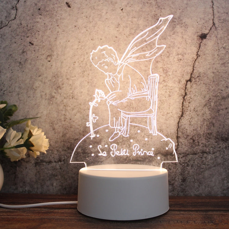 White Base Creative 3D Tricolor LED Decorative Night Light, Button Plug Version — Birthday Cake