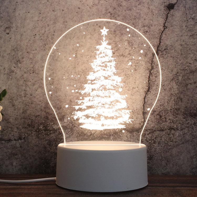 White Base Creative 3D Tricolor LED Decorative Night Light, Button Plug Version — Globe