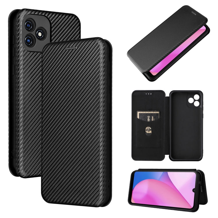 Carbon Fiber Texture Magnetic Horizontal Flip Leather Phone Case with Card Slot