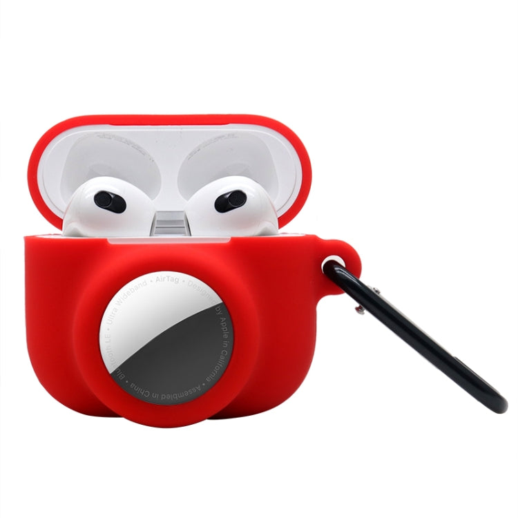 2 in 1 Shockproof Full Coverage Silicone Protective Case For AirPods 3 / AirTag 2nd Gen / AirTag 1st Gen — Dark Green
